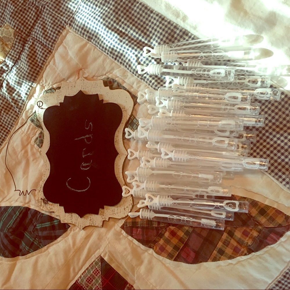 Chalkboard decor & 30 wedding bubbles!
